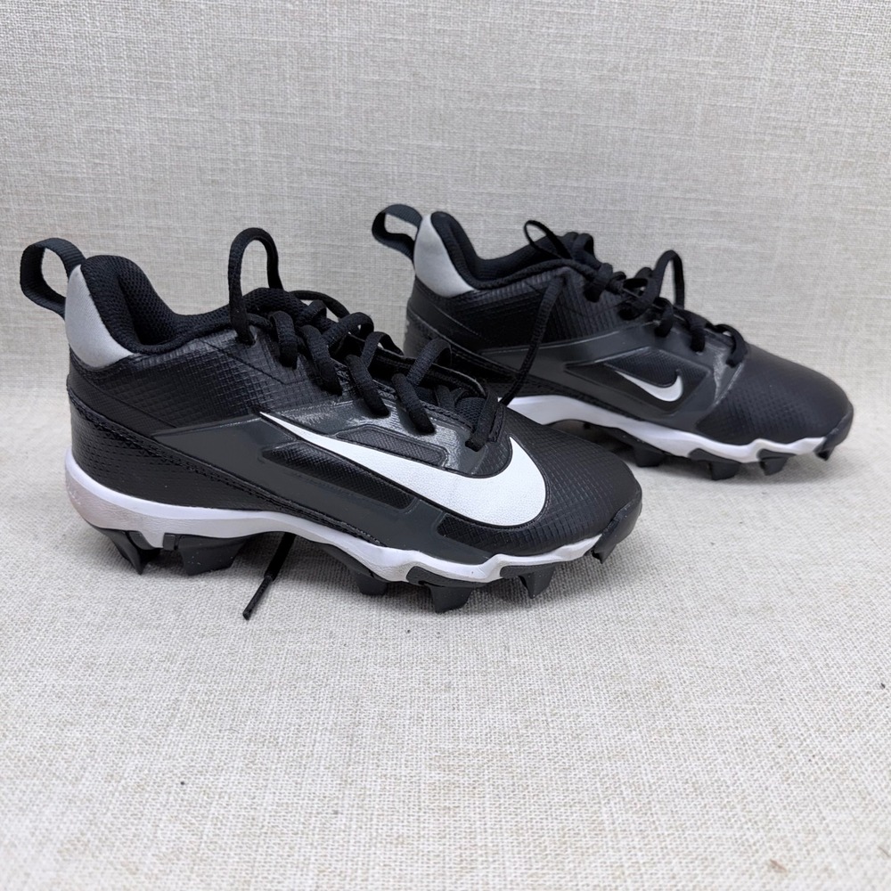 Nike‎ Alpha Huarache 4 Keystone Kids Baseball Cleats Black White FQ4012-001 1.5Y